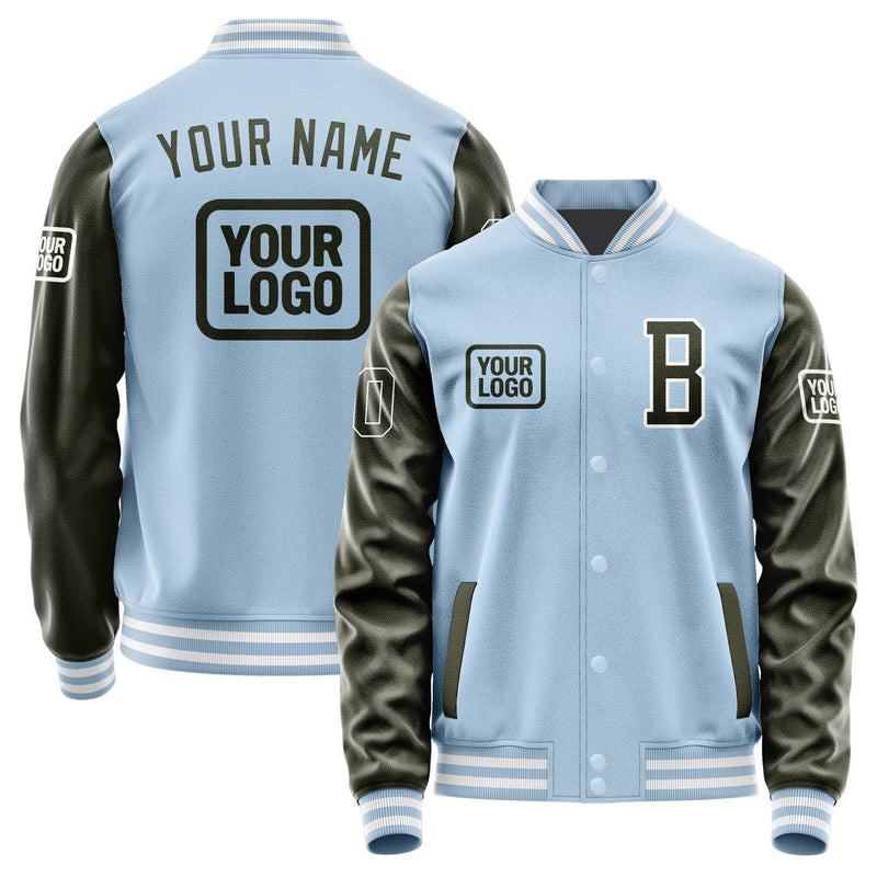 Custom Light Blue Olive Jacket JA080802081818020218