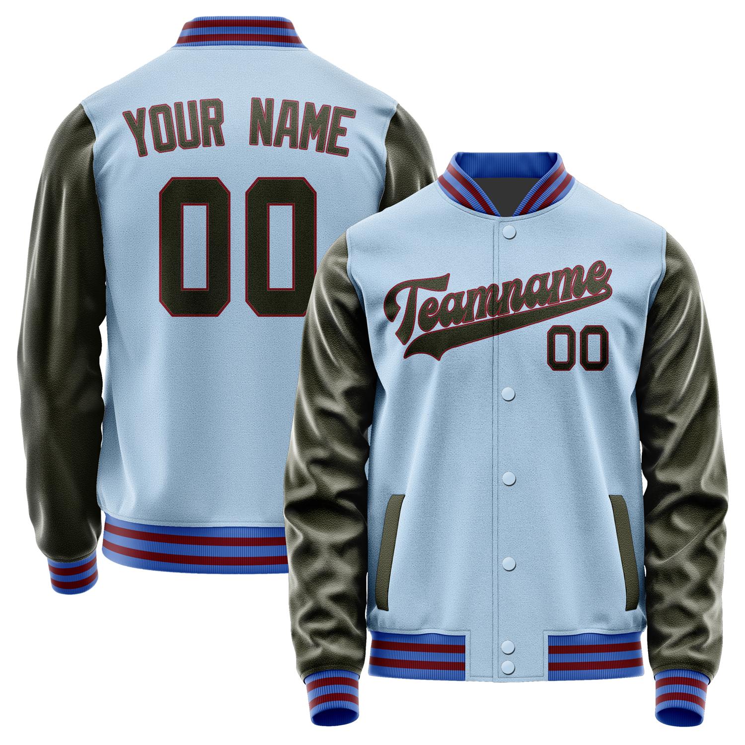 Custom Light Blue Olive Jacket JA0808020915B31502