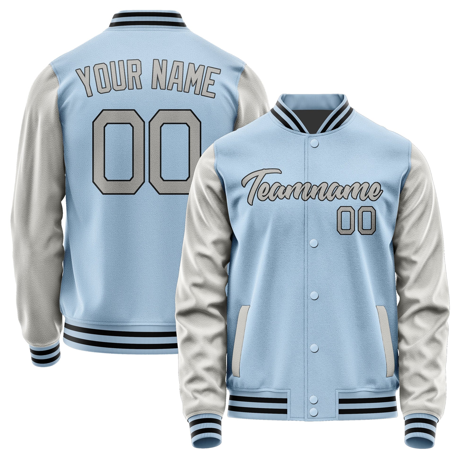 Custom Light Blue Gray Jacket JA0808040817B21704