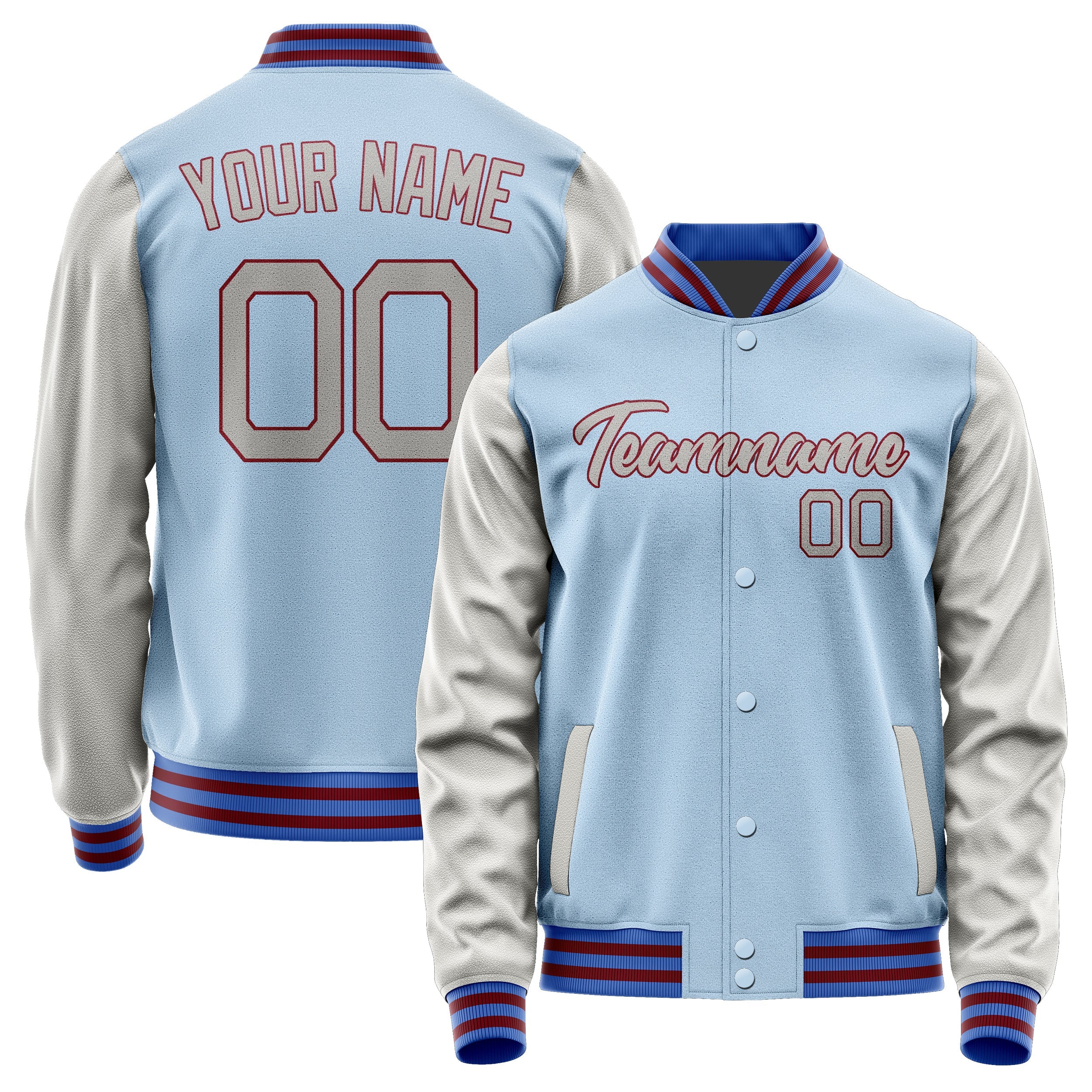 Custom Light Blue Gray Jacket JA0808040915B21504