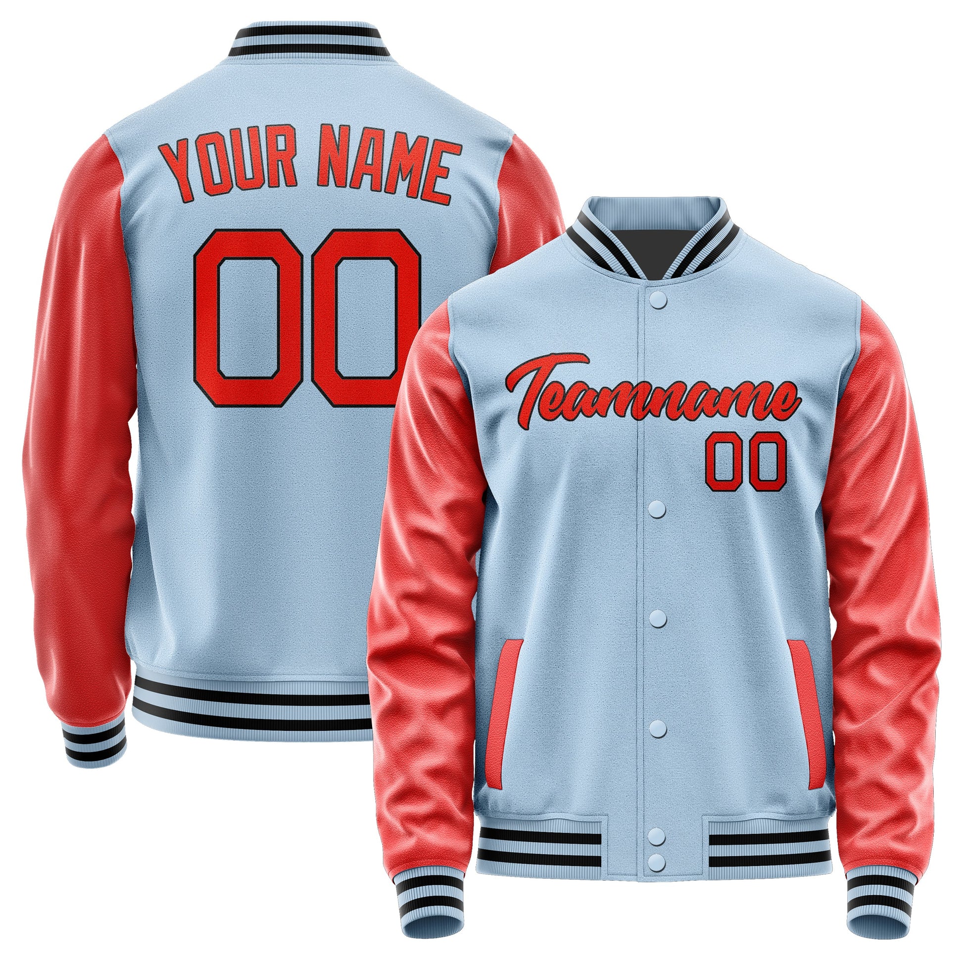 Custom Light Blue Orange Red Jacket JA0808120817B21712