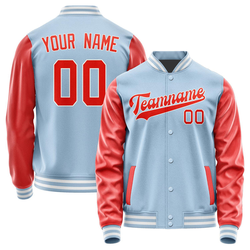 Custom Light Blue Orange Red Jacket JA0808120818B31812