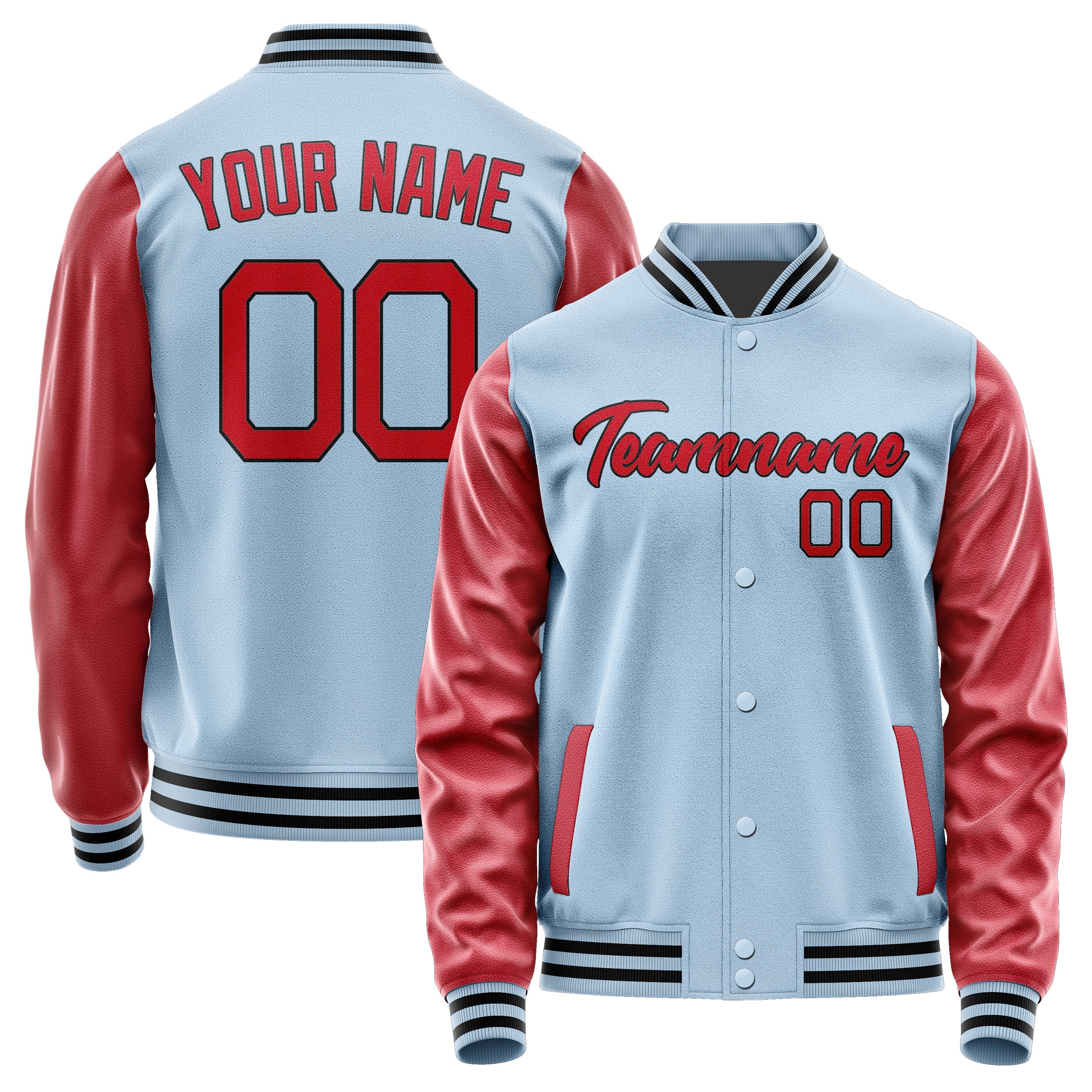 Custom Light Blue Red Jacket JA0808140817B21714