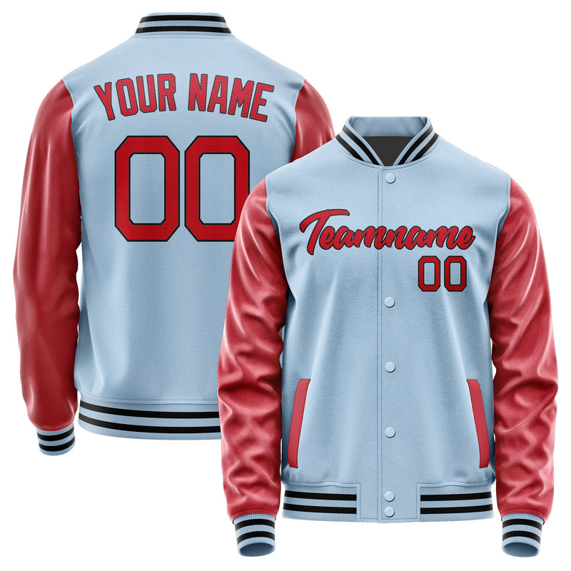 Custom Light Blue Red Jacket JA0808140817B21714
