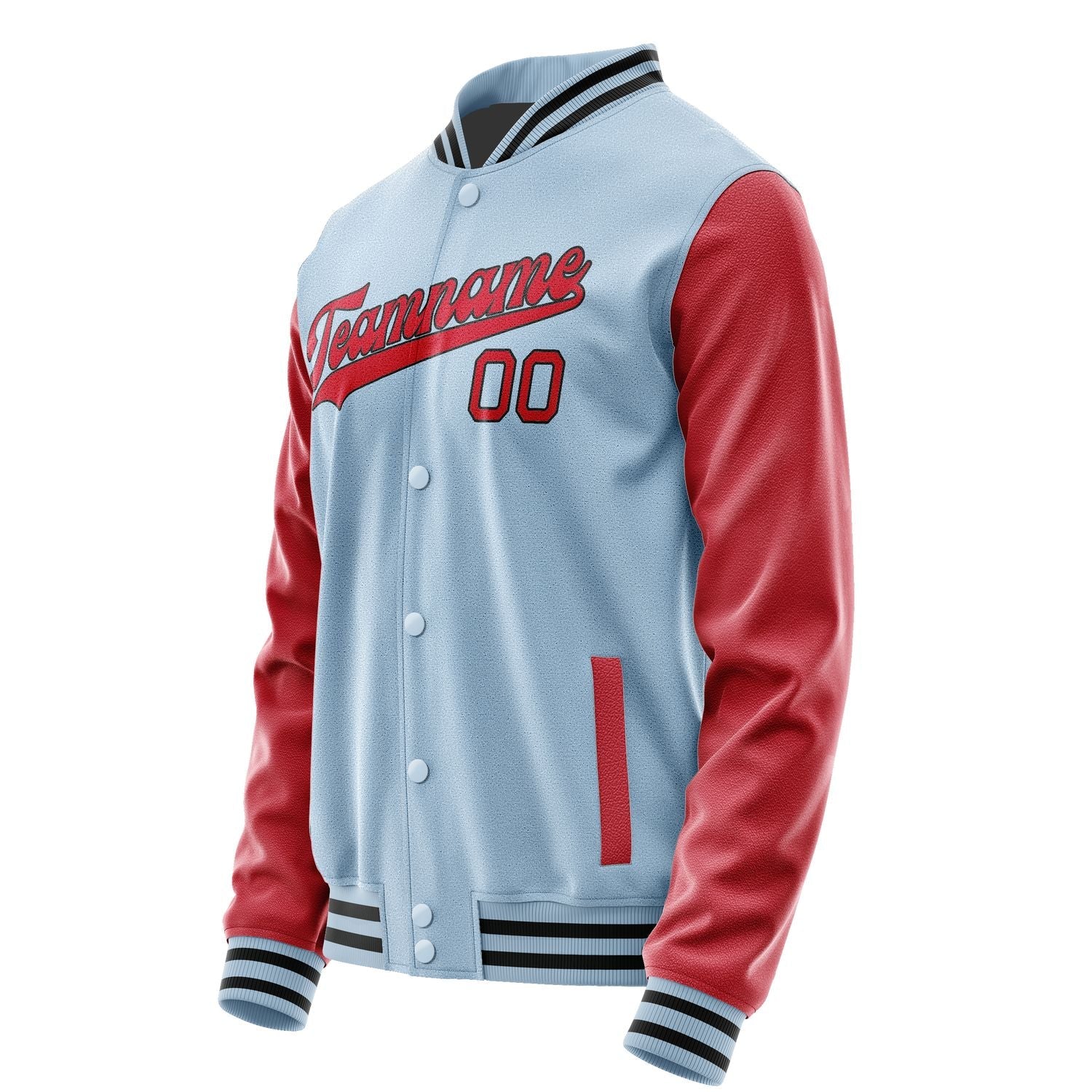 Custom Light Blue Red Jacket JA0808140817B31714