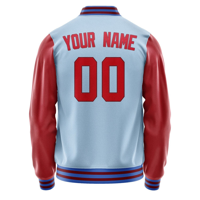 Custom Light Blue Red Jacket JA0808140915B31514