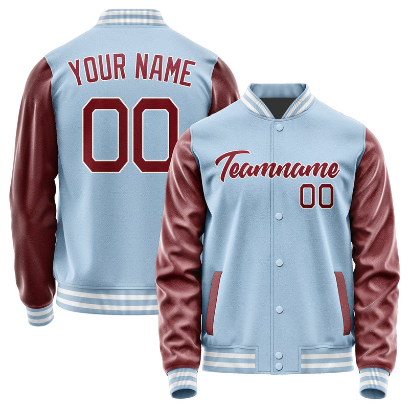 Custom Light Blue Crimson Red Jacket JA0808150818B21815