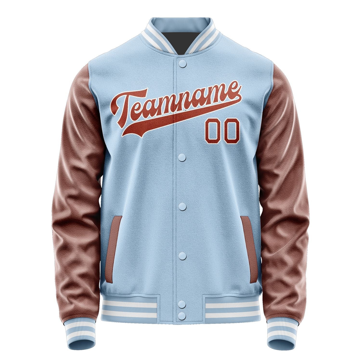 Custom Light Blue Coral Red Jacket JA0808160818B31816