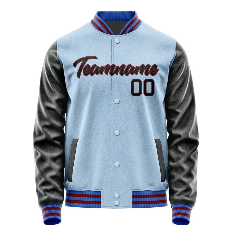 Custom Light Blue Black Jacket JA0808170915B21517