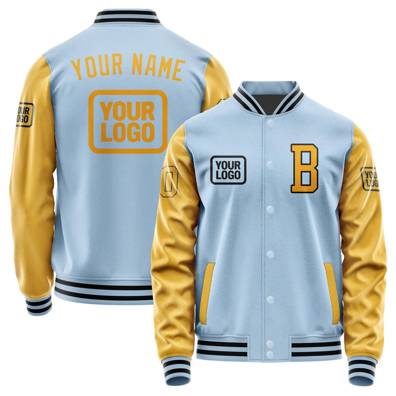 Custom Light Blue Yellow Jacket JA080819081717191917