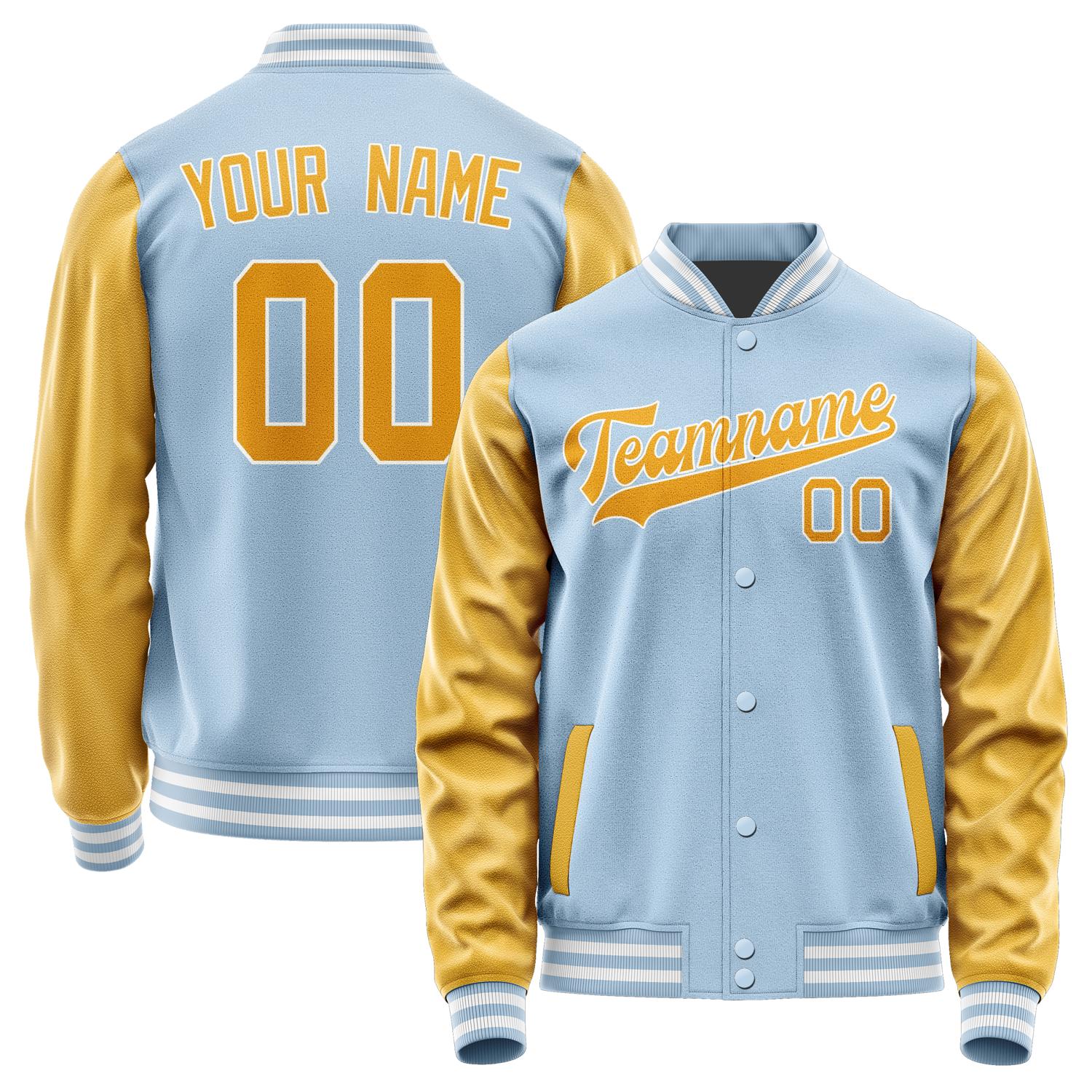 Custom Light Blue Yellow Jacket JA0808190818B31819
