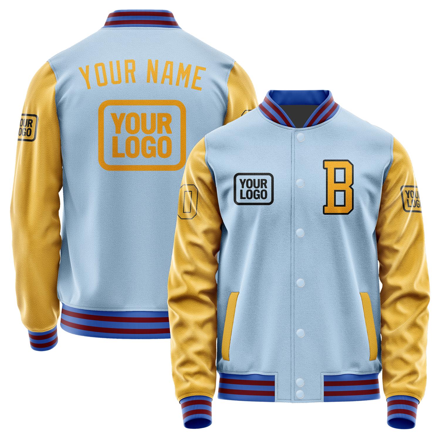 Custom Light Blue Yellow Jacket JA080819091517191917