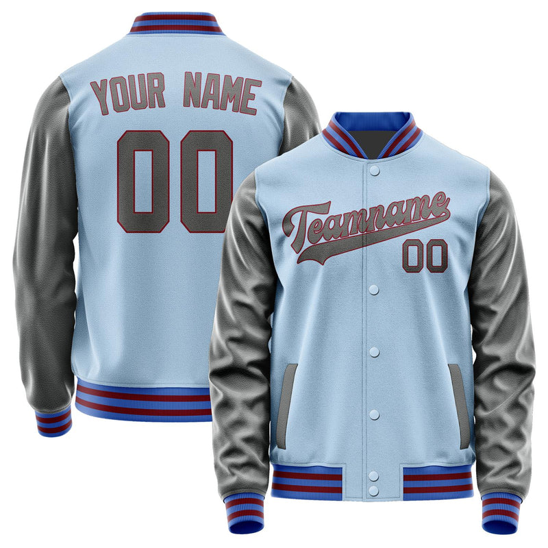 Custom Light Blue Dark Grey Jacket JA0808200915B31520