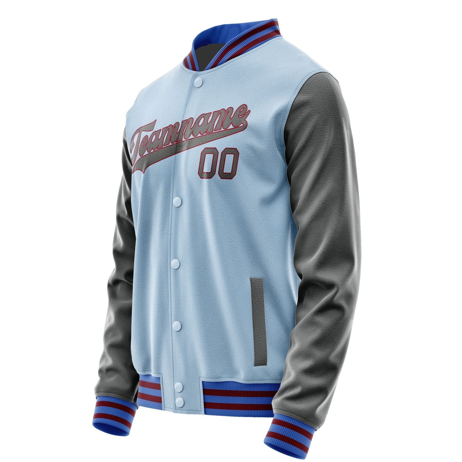 Custom Light Blue Dark Grey Jacket JA0808200915B31520