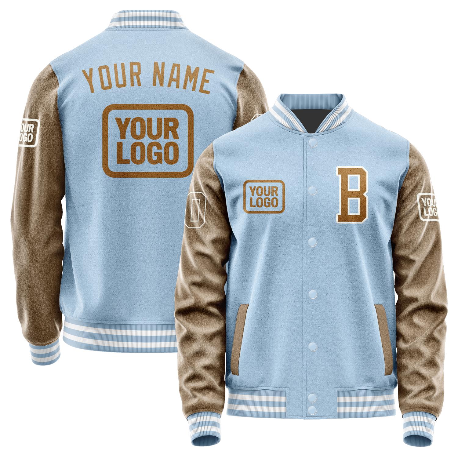 Custom Light Blue Khaki Jacket JA080822081818222218