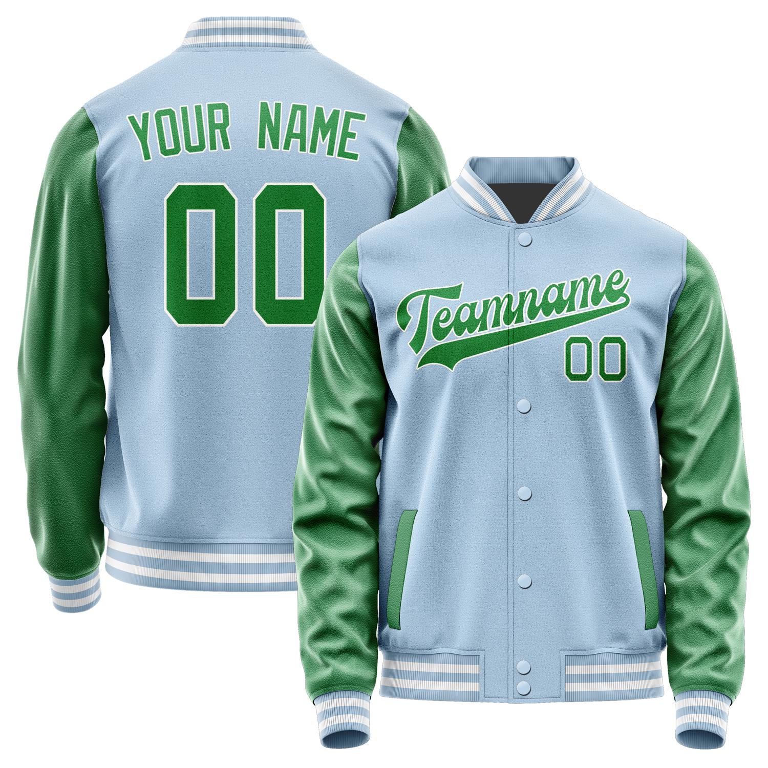 Custom Light Blue Emerald Green Jacket JA0808240818B31824
