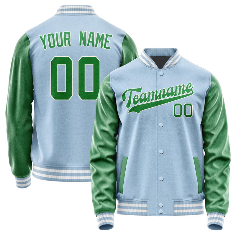 Custom Light Blue Emerald Green Jacket JA0808240818B31824