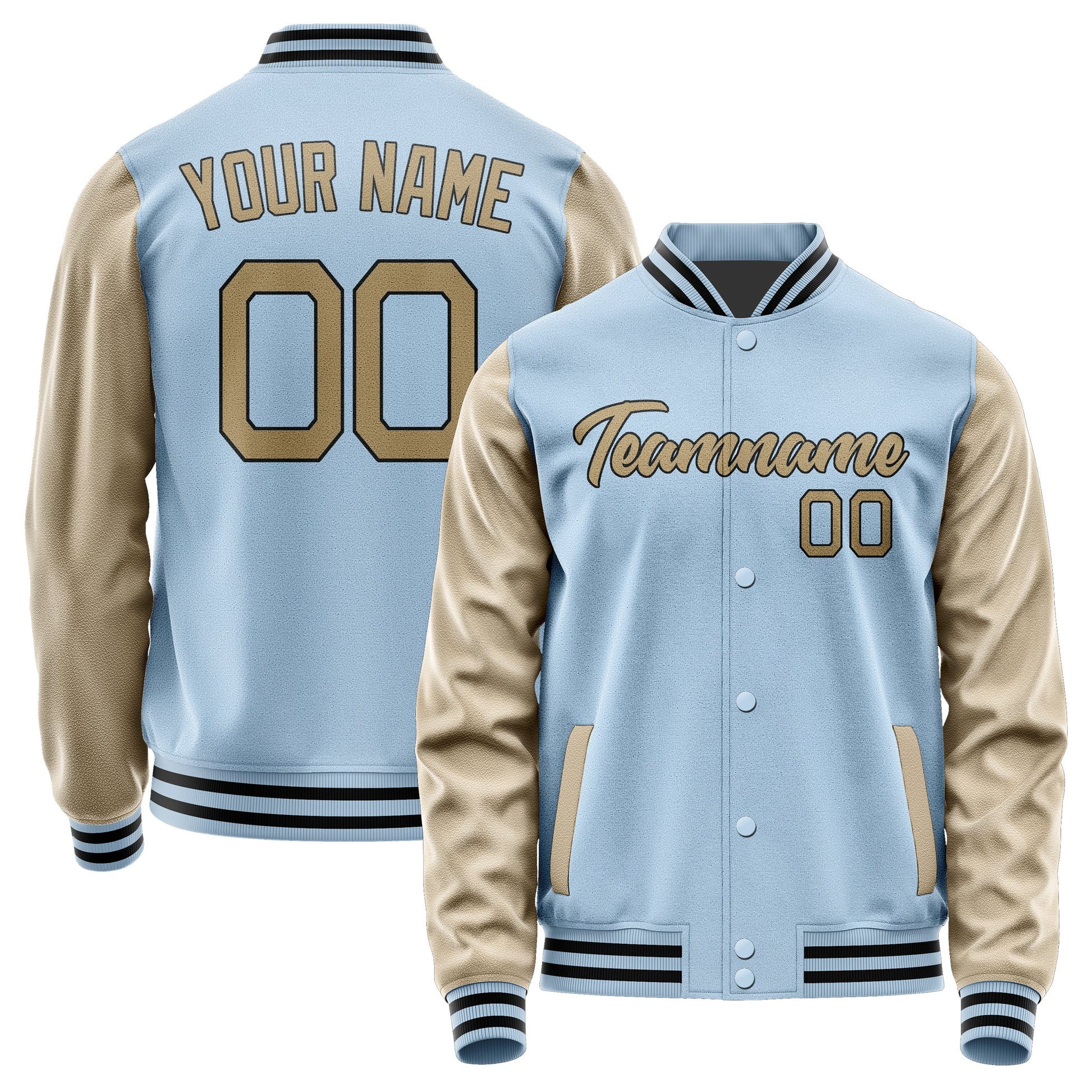 Custom Light Blue Light Khaki Jacket JA0808250817B21725