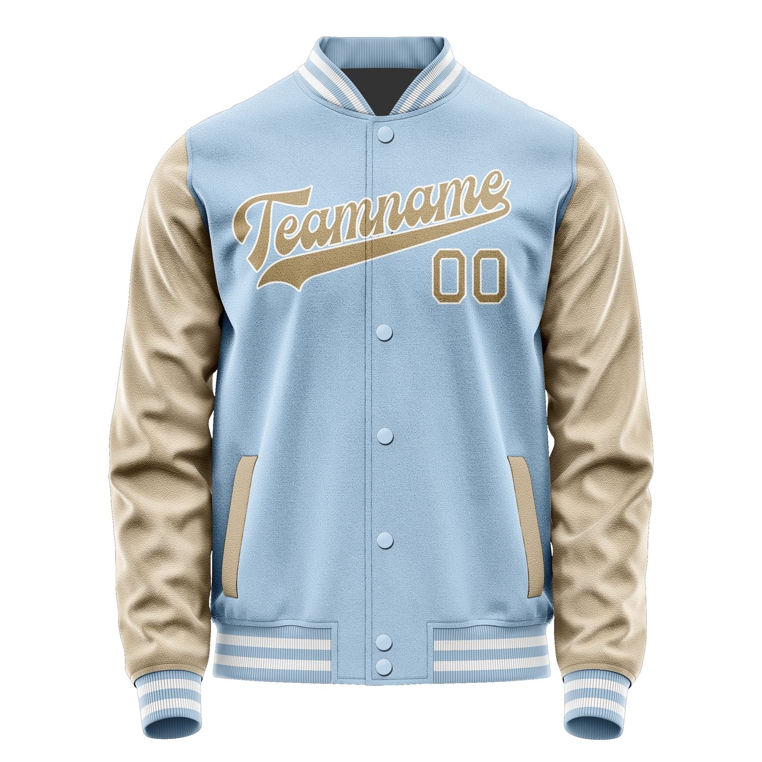 Custom Light Blue Light Khaki Jacket JA0808250818B31825