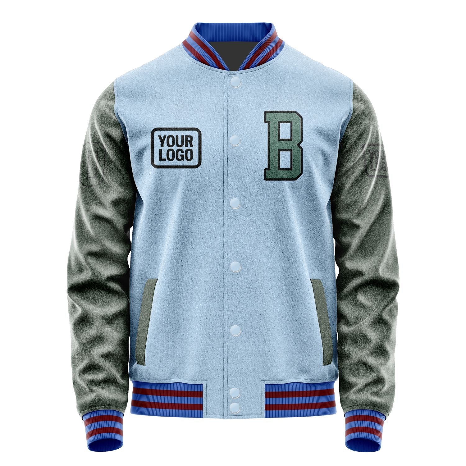 Custom Light Blue Blue Green Jacket JA080827091517272717