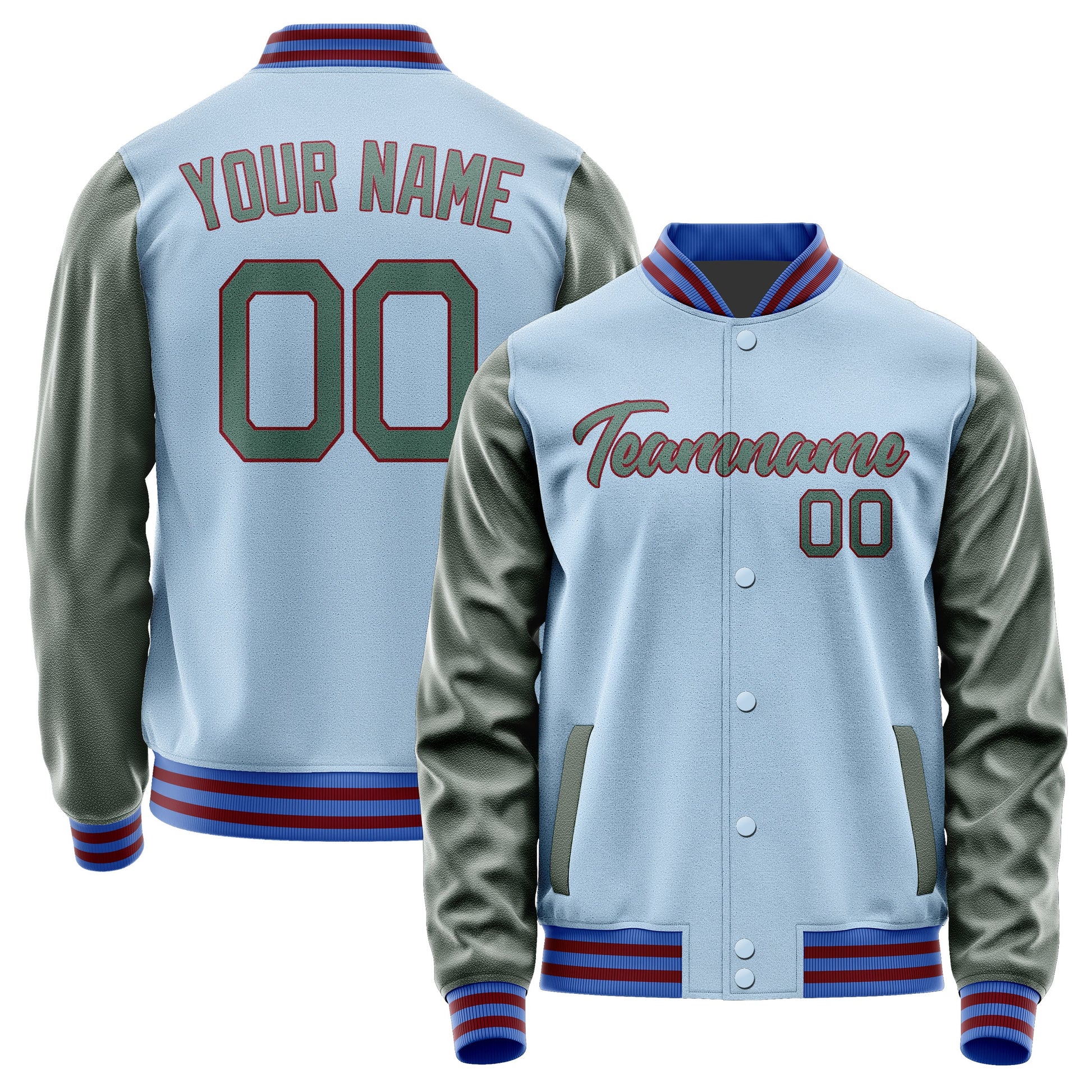 Custom Light Blue Blue Green Jacket JA0808270915B21527