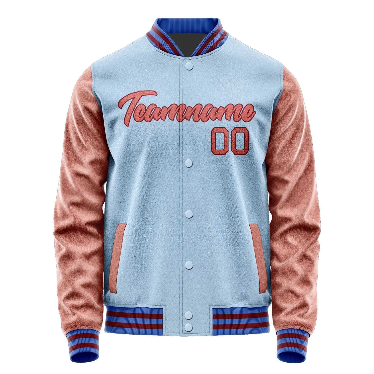 Custom Light Blue Copper Rose Jacket JA0808290915B21529