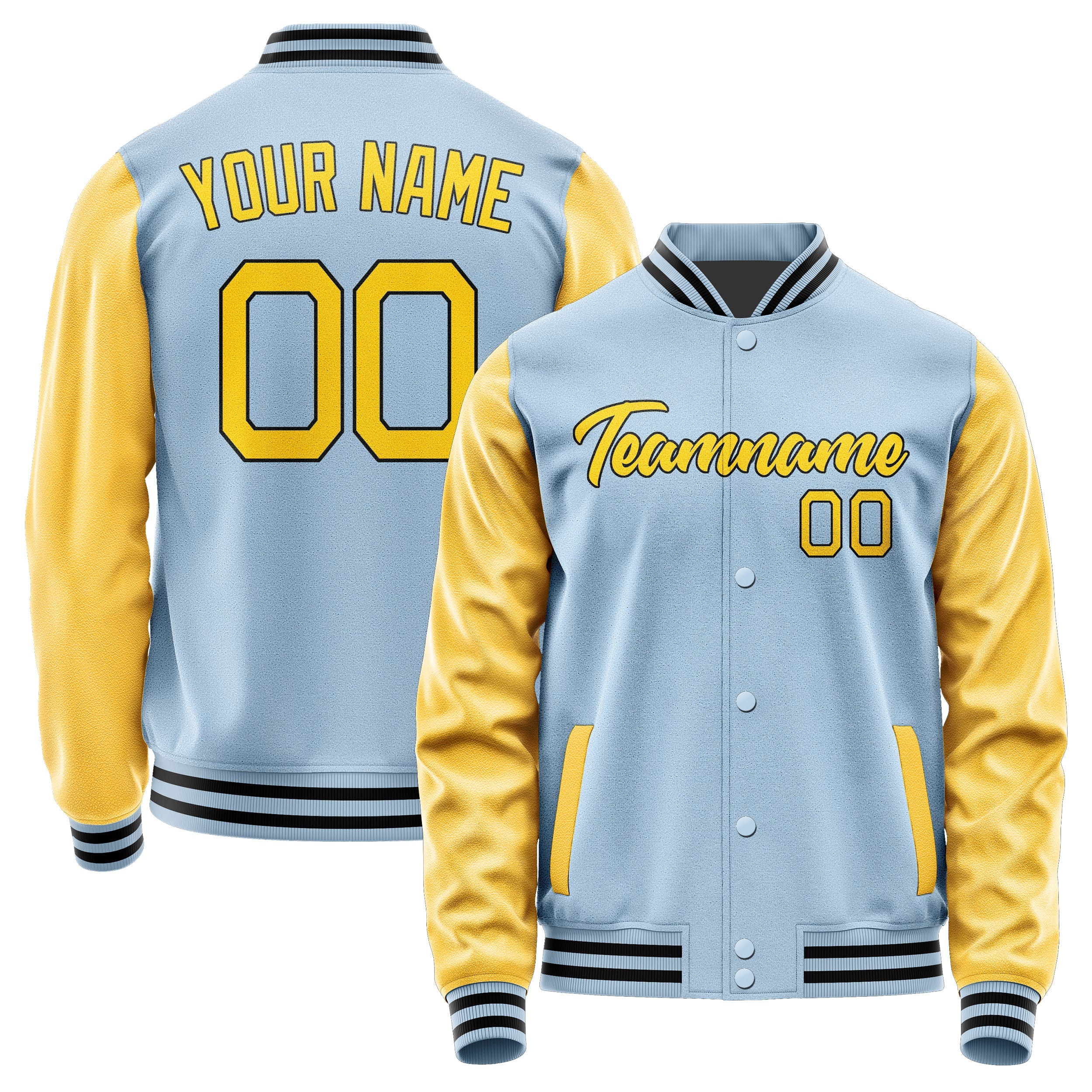 Custom Light Blue Gold Jacket JA0808300817B21730