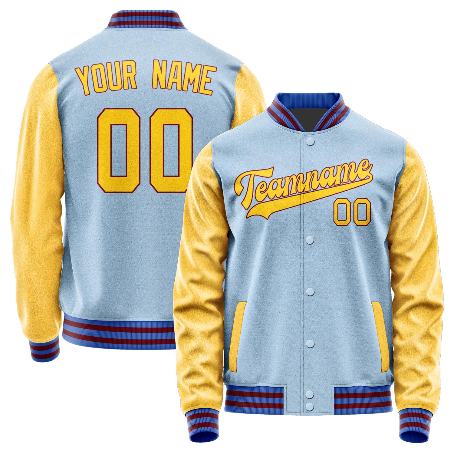 Custom Light Blue Gold Jacket JA0808300915B31530