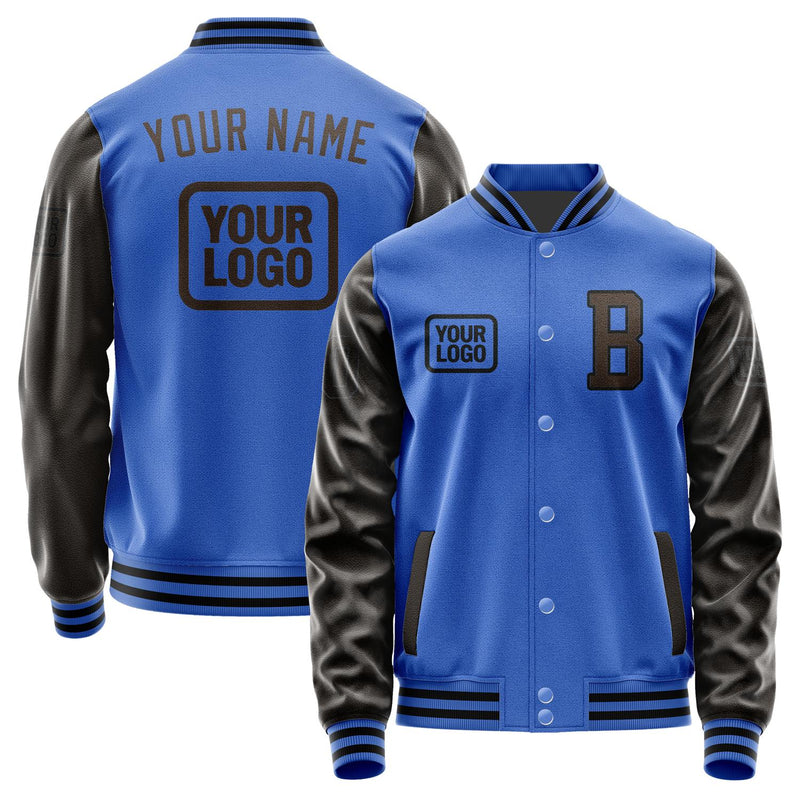 Custom Sky Blue Brown Jacket JA090901091717010117