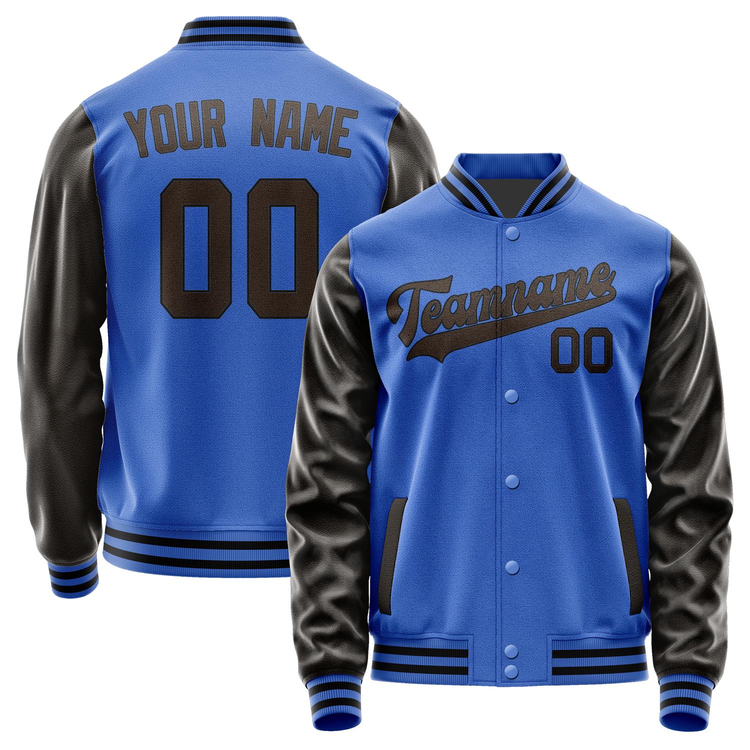 Custom Sky Blue Brown Jacket JA0909010917B31701