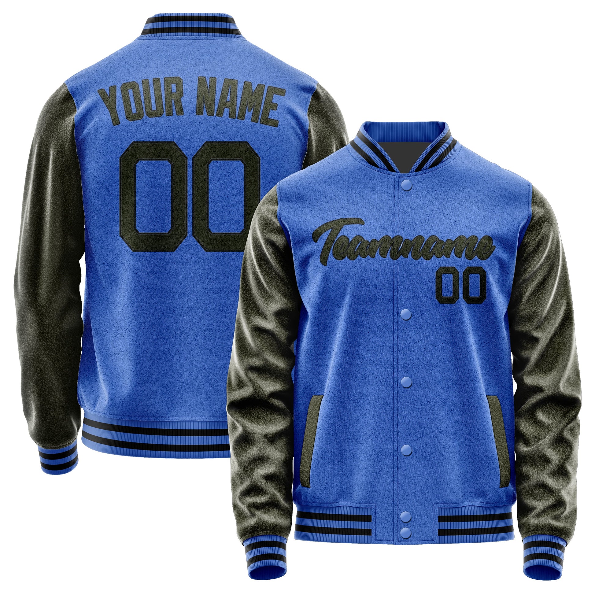 Custom Sky Blue Olive Jacket JA0909020917B21702