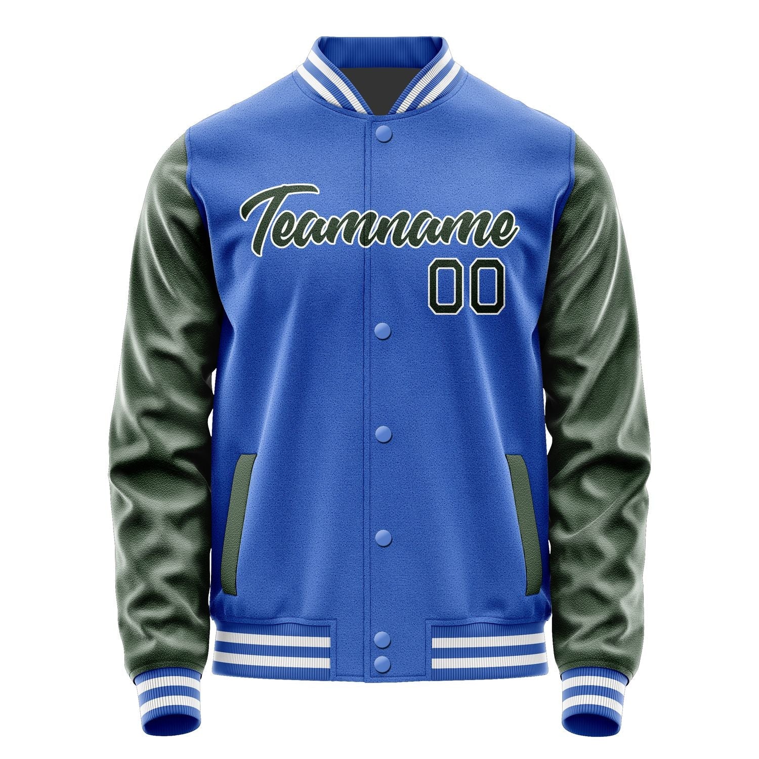 Custom Sky Blue Dark Green Jacket JA0909060918B21806