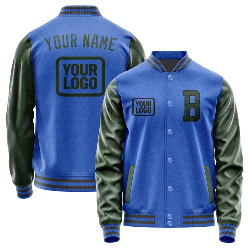 Custom Sky Blue Dark Green Jacket JA090906092017060617