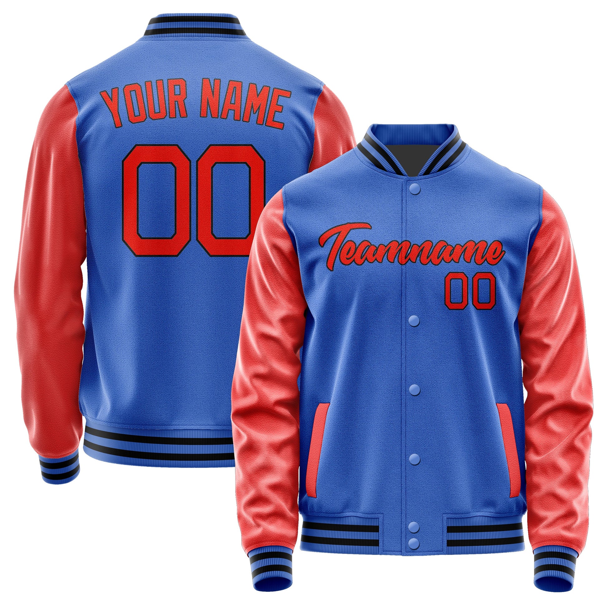 Custom Sky Blue Orange Red Jacket JA0909120917B21712