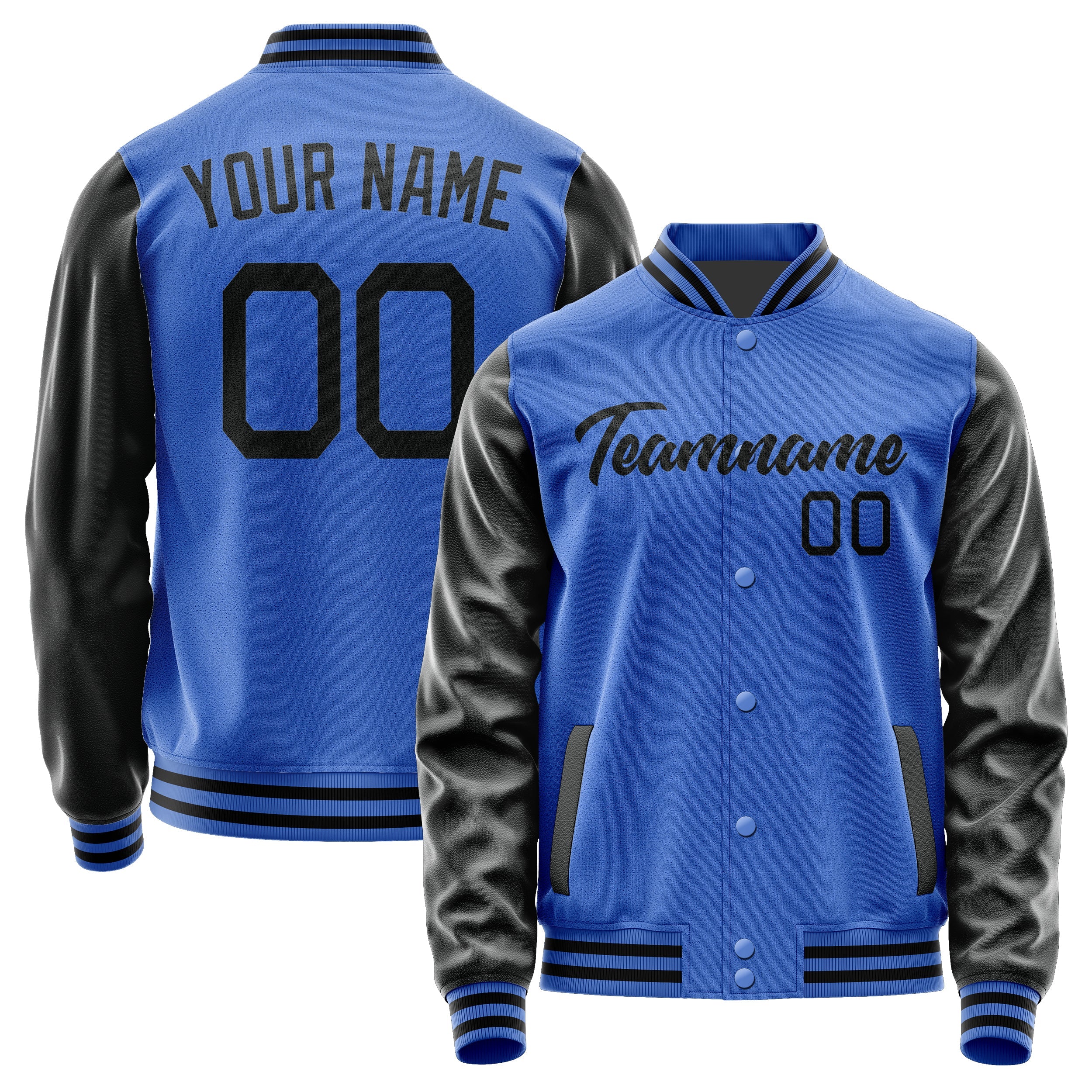 Custom Sky Blue Black Jacket JA0909170917B21717