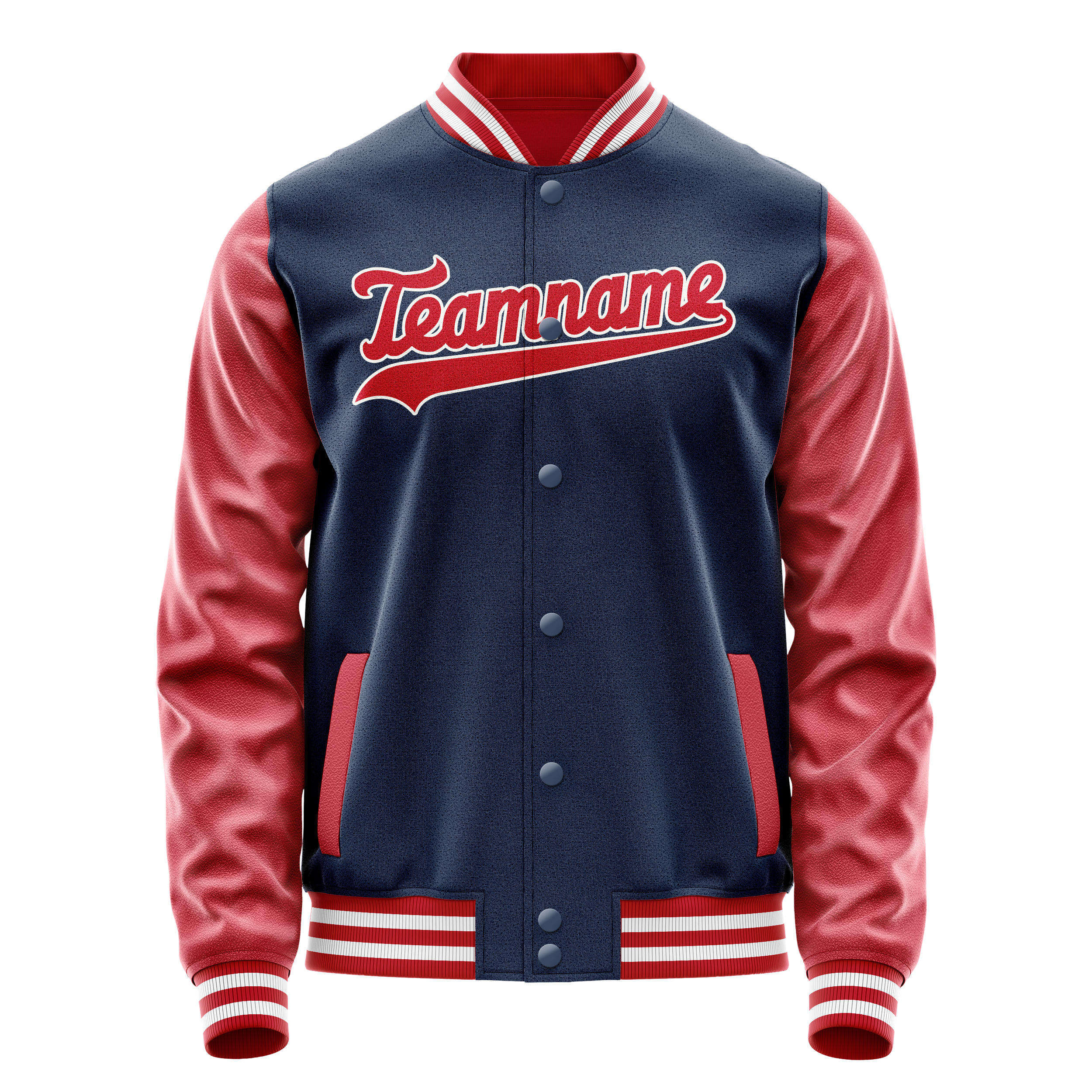 カスタムブルーテキサスオレンジソリッドカラーバーシティレターマンジャケット