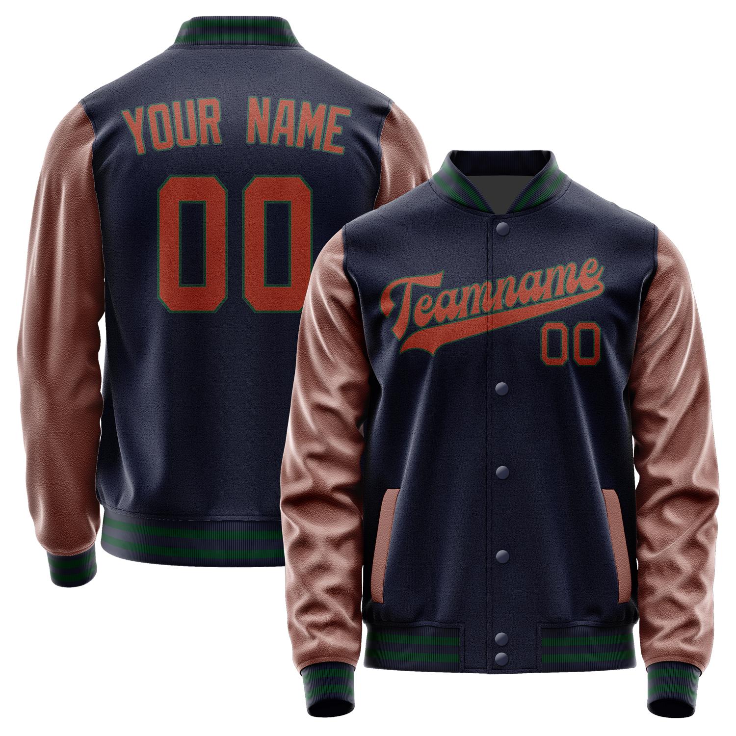 Custom Navy Coral Red Jacket JA1111161105B30516