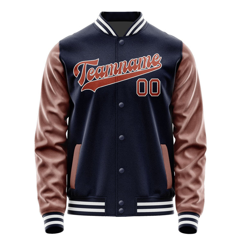 Custom Navy Coral Red Jacket JA1111161118B31816