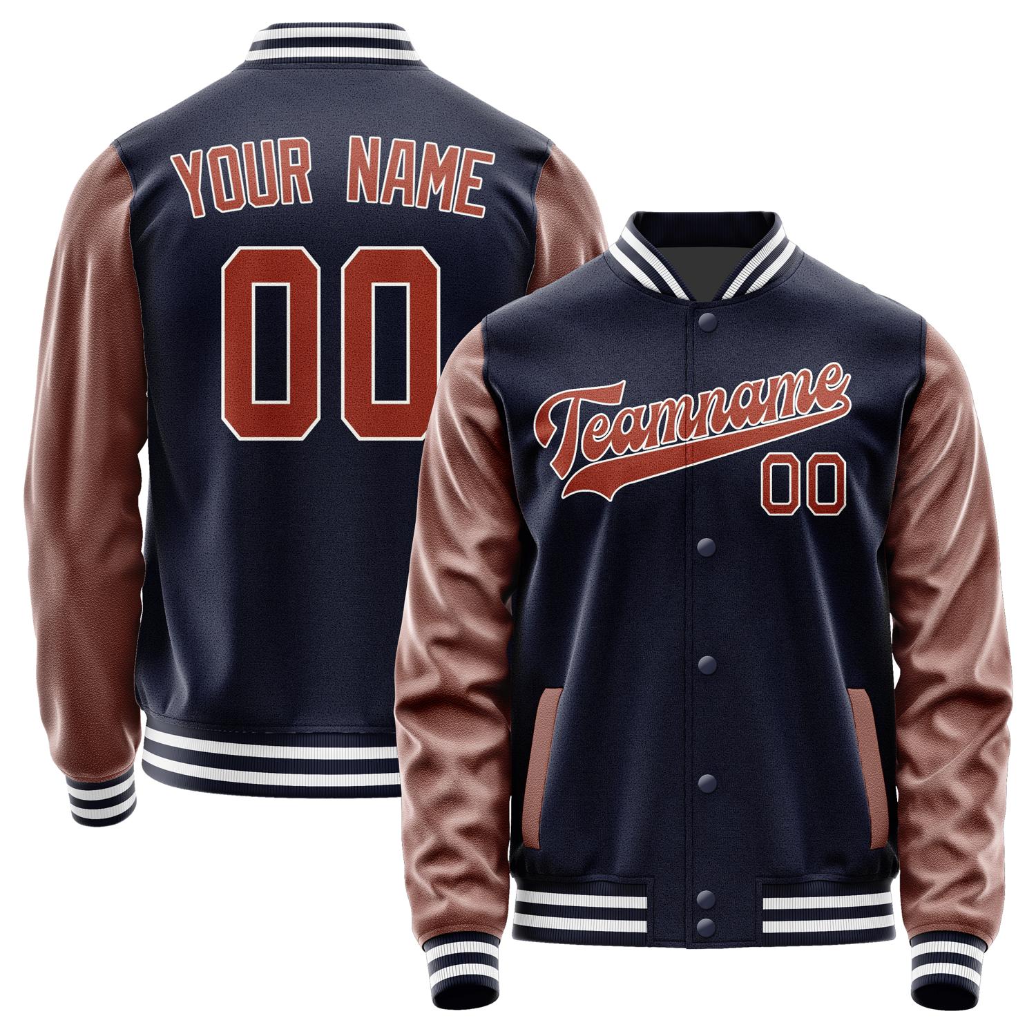 Custom Navy Coral Red Jacket JA1111161118B31816