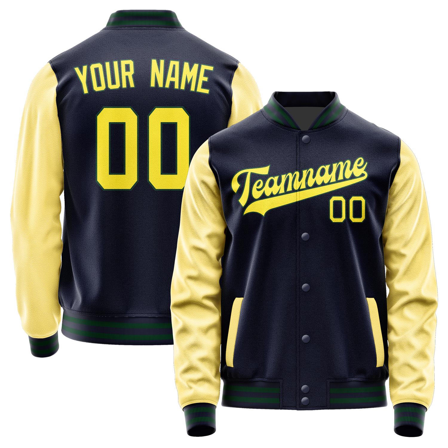 Custom Navy Light Yellow Jacket JA1111261105B30526