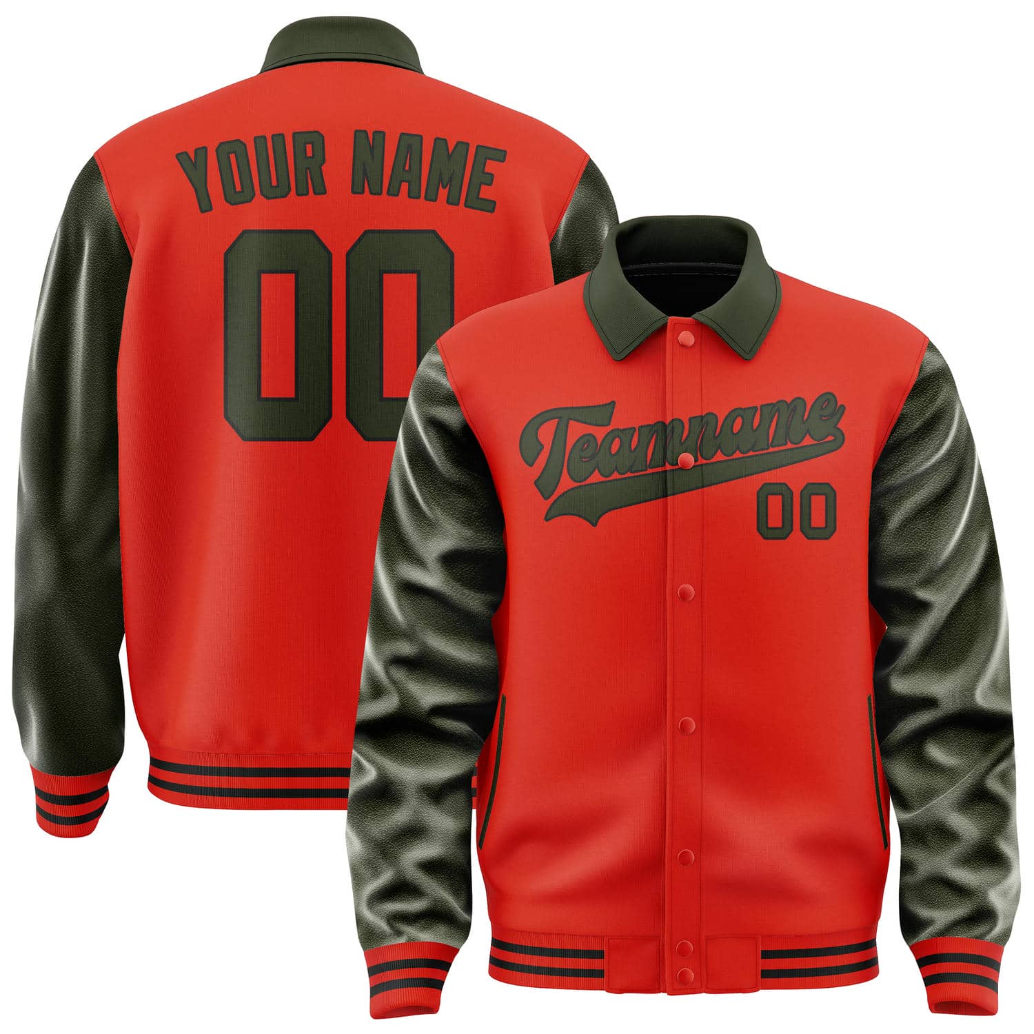 カスタムオレンジレッドオリーブジャケット