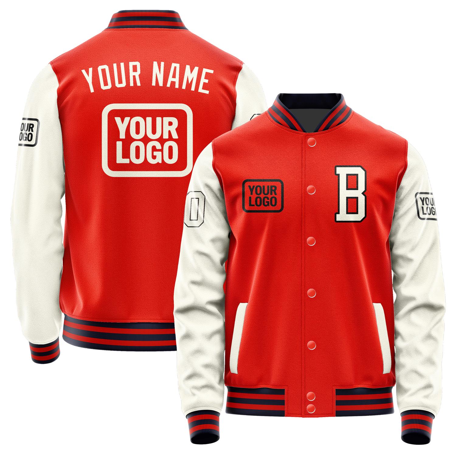 Custom Orange Red Cream Jacket JA121203111217030317