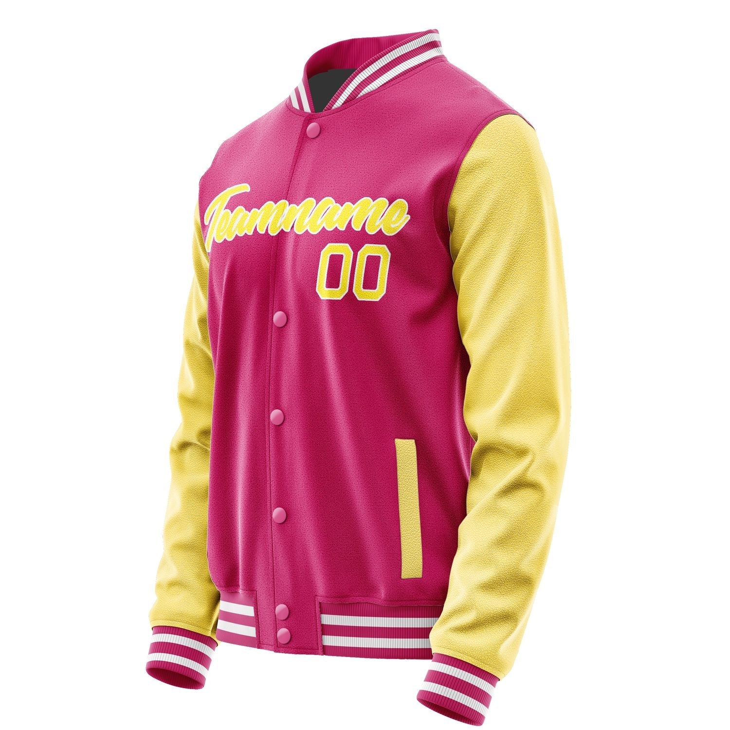 Custom Pink Light Yellow Jacket JA1313261318B21826