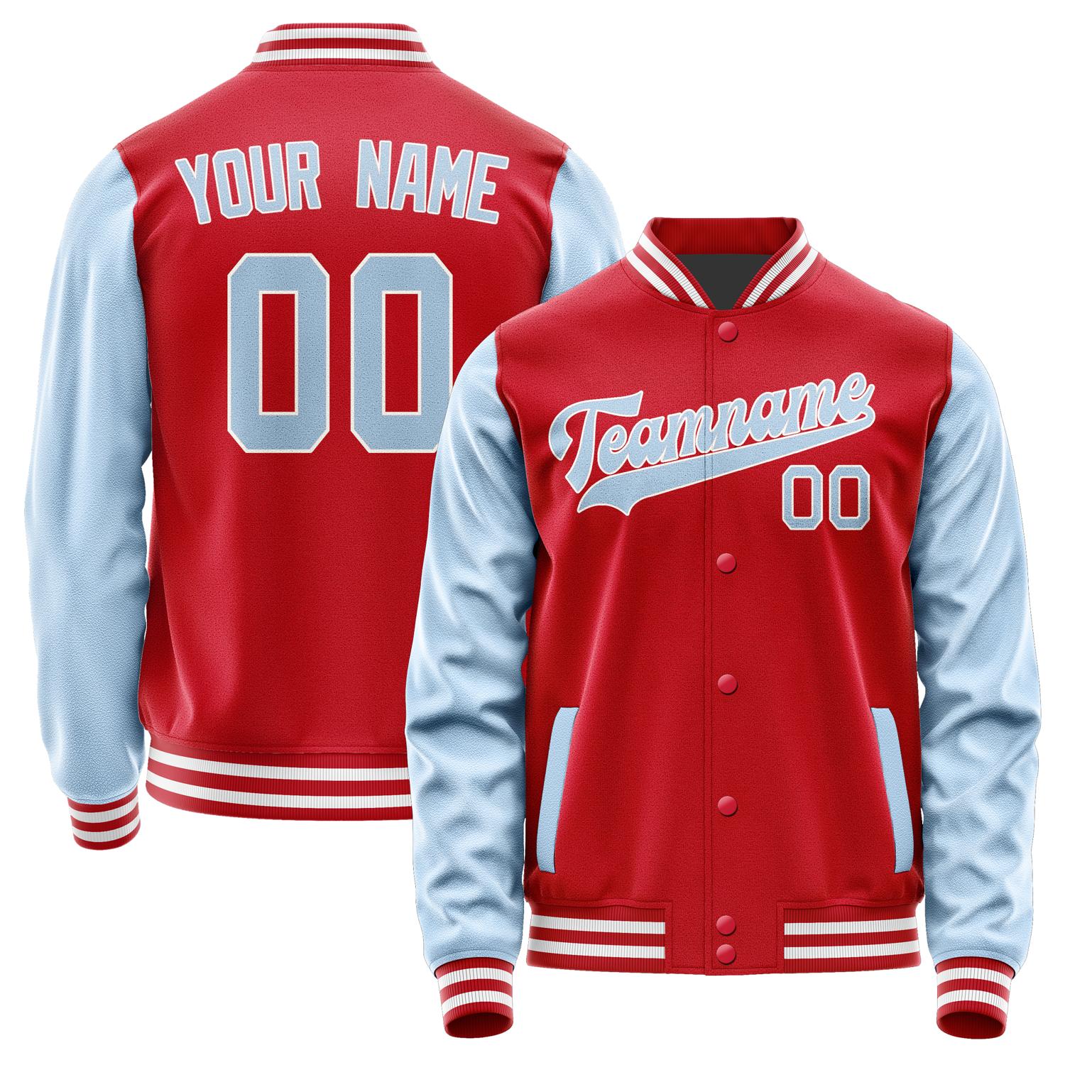 Custom Red Light Blue Jacket JA1414081418B31808