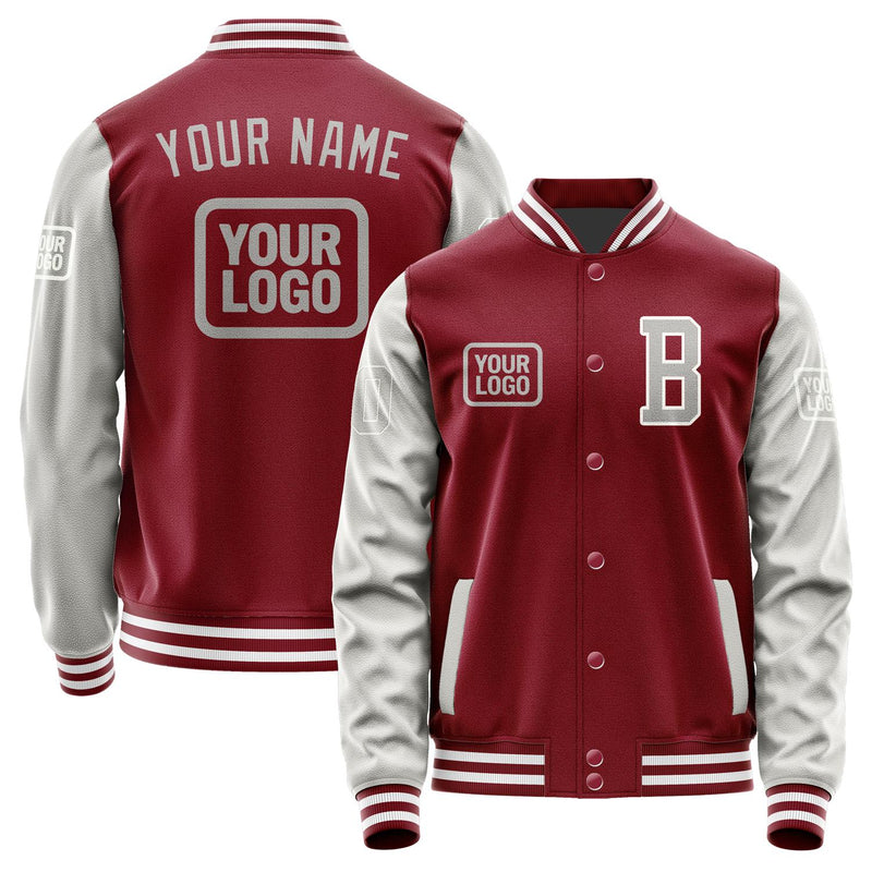 Custom Crimson Red Gray Jacket JA151504151818040418
