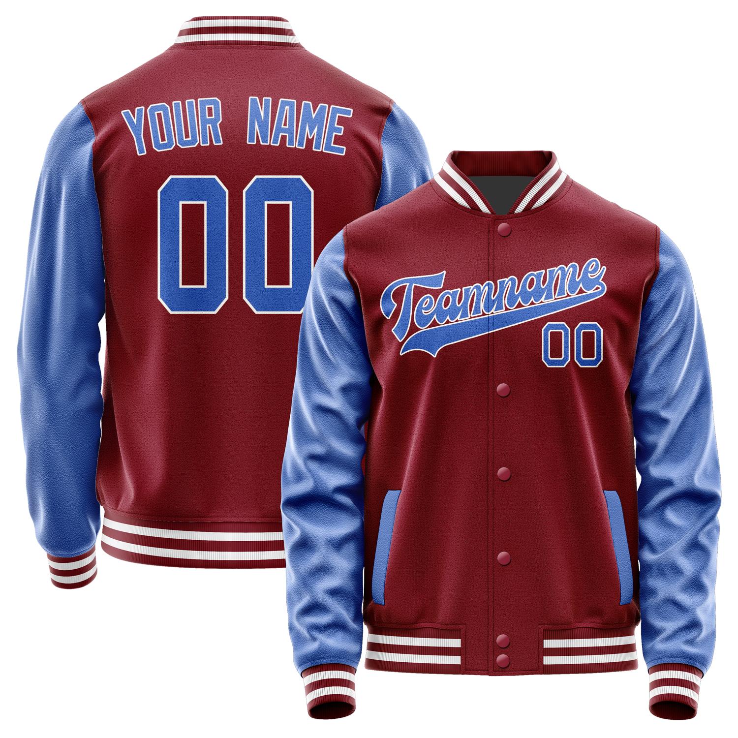 Custom Crimson Red Sky Blue Jacket JA1515091518B31809