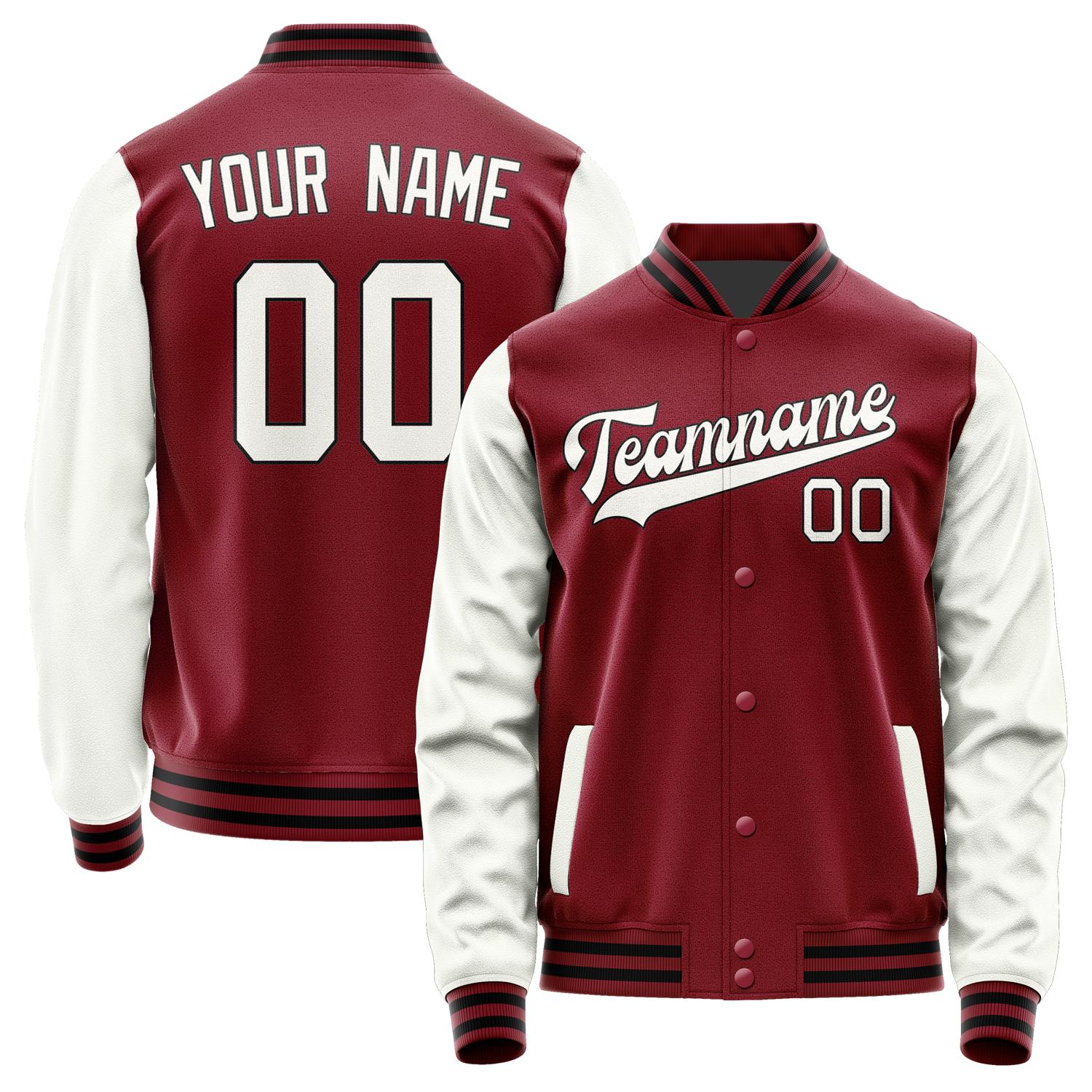 Custom Crimson Red White Jacket JA1515181517B31718
