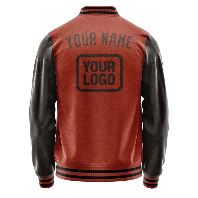 Custom Coral Red Brown Jacket JA161601161717010117