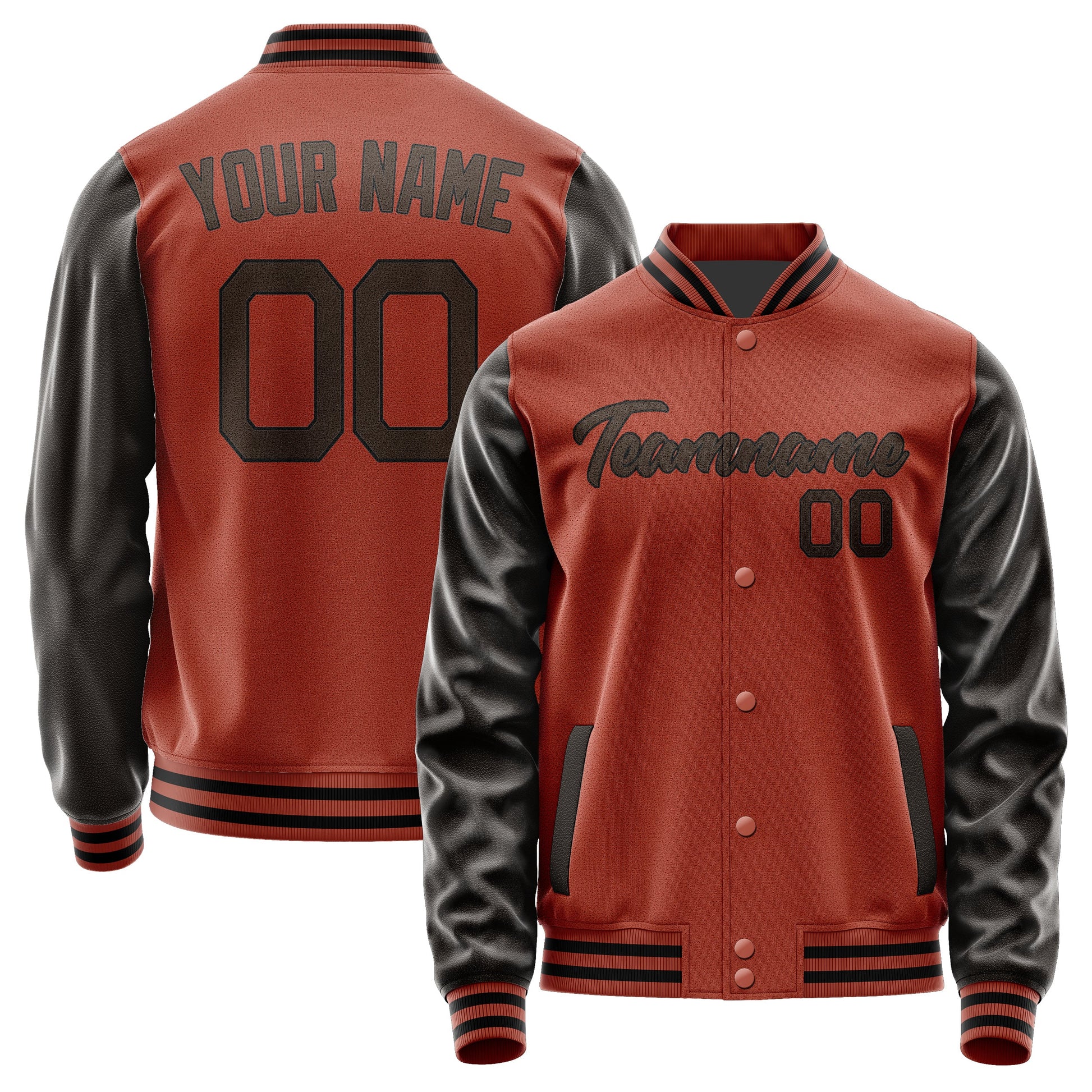 Custom Coral Red Brown Jacket JA1616011617B21701