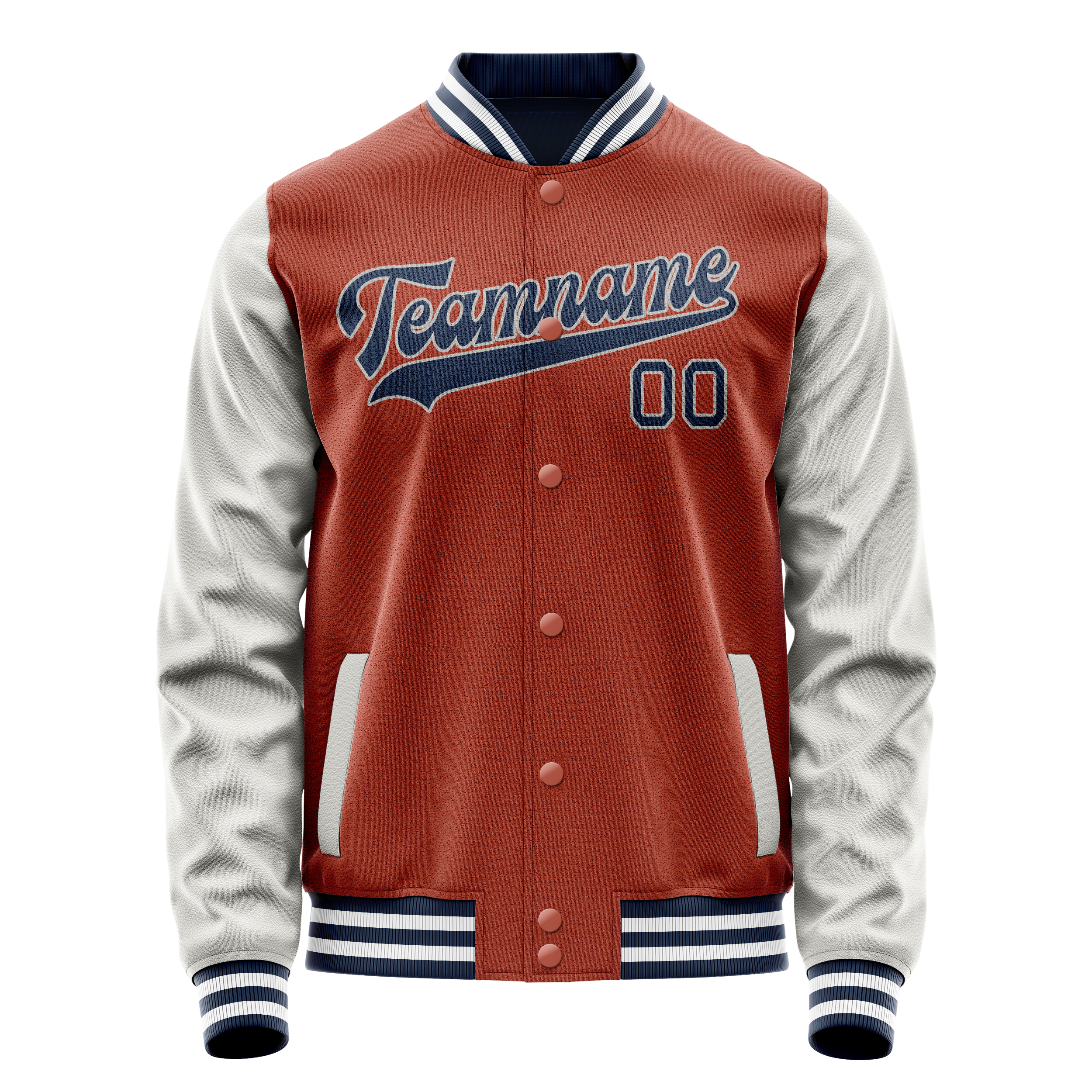 カスタムコーラルレッドグレー無地バーシティレターマンジャケット